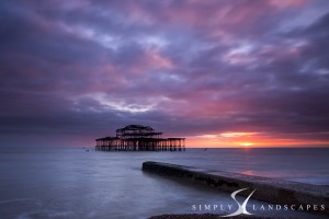 Brighton West Pier sunset